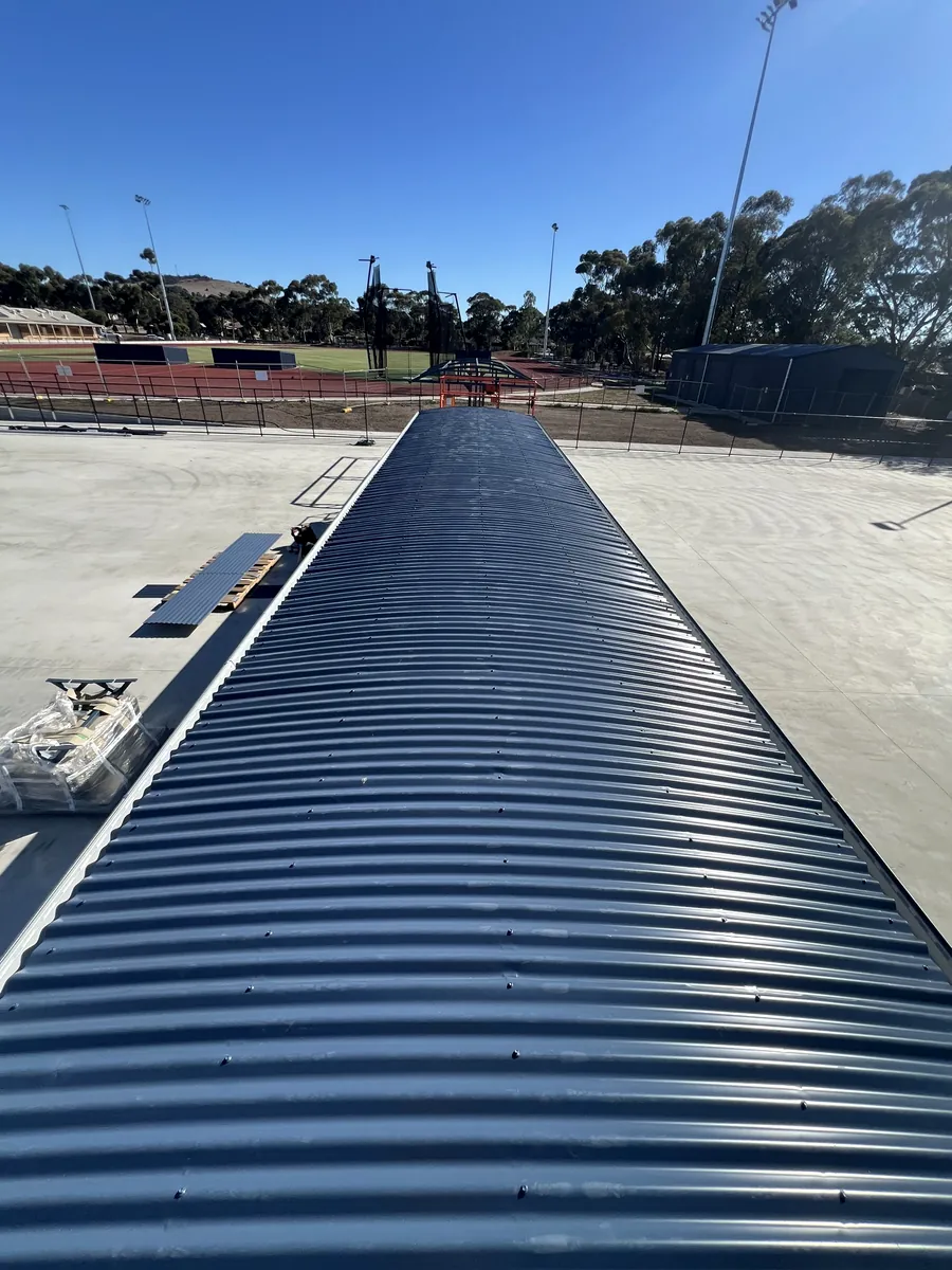 Curved Colorbond shelter roof