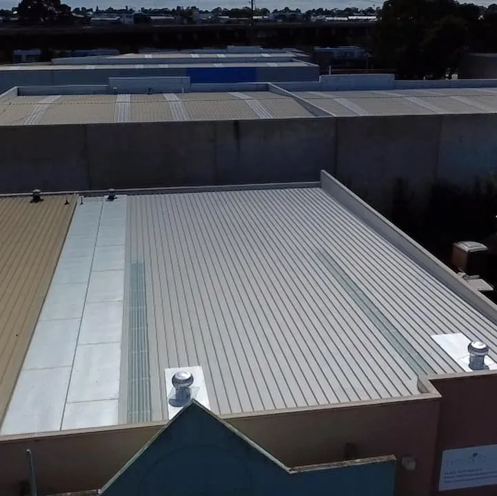 Commercial roof upgrade with whirlybirds and membrane paint in Tottenham
